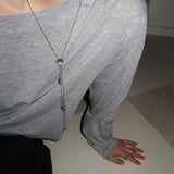 drop button necklace