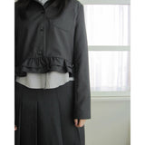 Frill Trim Cropped Jacket