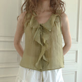 Passionate ruffle blouse (yellow green)