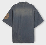 Summer shea damage washed denim half shirt