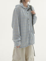 By hood check shirt -3C