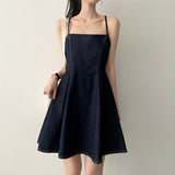 Deffin Stitch Denim Sleeveless One-Piece Dress