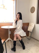 #Diana Ruffle Off Shoulder Shirring Mini Dress