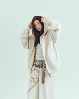 nsn logo zip up hoodie -ivory-