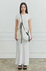 DEW LACE RIBBON BAG white