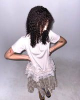 (2color) Dot Frill Flare Short Sleeve Tee
