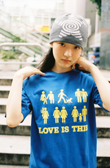 ラブイズディスTシャツ - ブルー