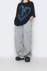 diagonal cargo sweatpants