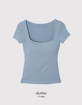 #ベーシックスクエアキャップスリム半袖Tシャツ (5color)