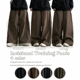 [3 Tier Length] [S-3XL] ウェンドサイドスリットバンデッドワイドパンツ (4 colors) ヘムストリング