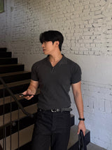 Mon pigment ribbed polo shirt