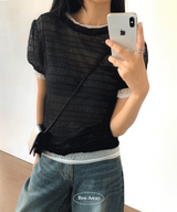 パフウィンクルシースルーショートスリーブTシャツ 4C
