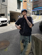 No.0724 double line half ZIP-UP