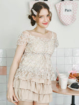 Cancan Mini Skirtpants _brown