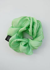 Wave Pearl Satin Scrunchie_Light Green