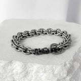 ss-10mm ダブルチェーンリンクブレスレット_ダークシルバー
