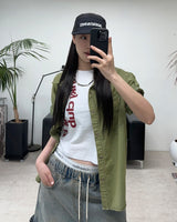 テス ファンキー レタリング クロップT