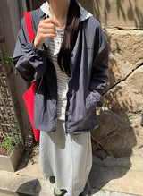 [unisex] ヒダニツーベイストリングウインドブレーカージャンパー