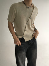 diagonal slick cardigan(4colors)