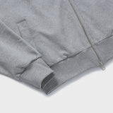Cパッチジッパーフードジップアップ／グレー [Unisex]