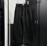 [Unisex] ハンドコーティングワイドデニムパンツ