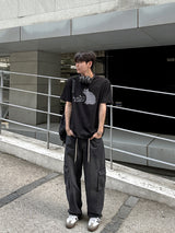 ドローイングキャットハーフTシャツ