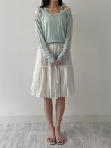 Shiny Flare Midi Skirt