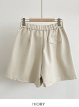 Rabl Leather Pintuck Banding Half Pants