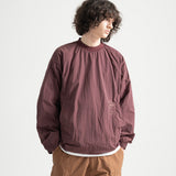 Nylon Seam Line Round Shirt - BURGUNDY