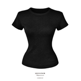 Cotton eyelet round-neck top (3color)