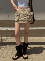 utility three-dimensional pocket mini skirt