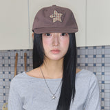 star symbol patch cap brown