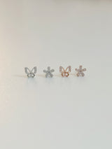 ワルツ バタフライ フラワー ピアス / 2タイプ / 2カラー