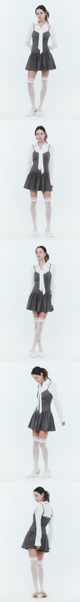 BIANCA DRESS melange brown
