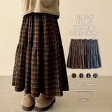 Ronnie checkered frill long skirt