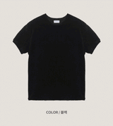 lay velour spring cut-off  short sleeve knit