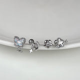 [SET] オーロラバタフライリボンピアス