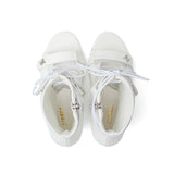 Double Strap Lace-Up Open Toe Heel(White)