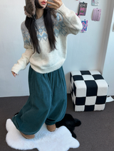 コーデュロイオールバンディングバルーンパンツ ❤🩶💚3COLOR