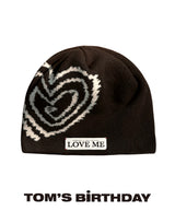 LOVE ME HEART LOGO BEANIE BROWN