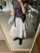 Chimi Unbal Flare Skirt (2color)
