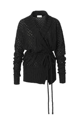 Milky wrap cardigan - black   