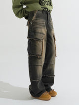 Franken cargo denim pants