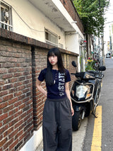Irmi Nylon Bizo Snap Wide Pants
