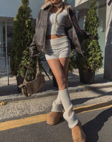 Cable Folding Knit Shorts