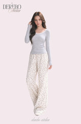 Floral Loose Hoodie Training Set(PANTS)