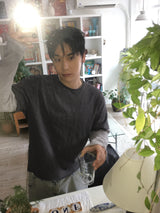 No.1495 レイヤースリーブクロップTシャツ (3color)