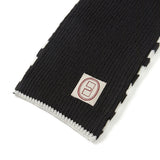 Striped knit muffler / Black ivory