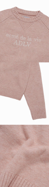 25FW WOMAN BASIC LOGO KNIT LIGHT PINK