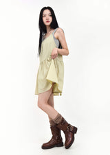 ribbon strap layered dress